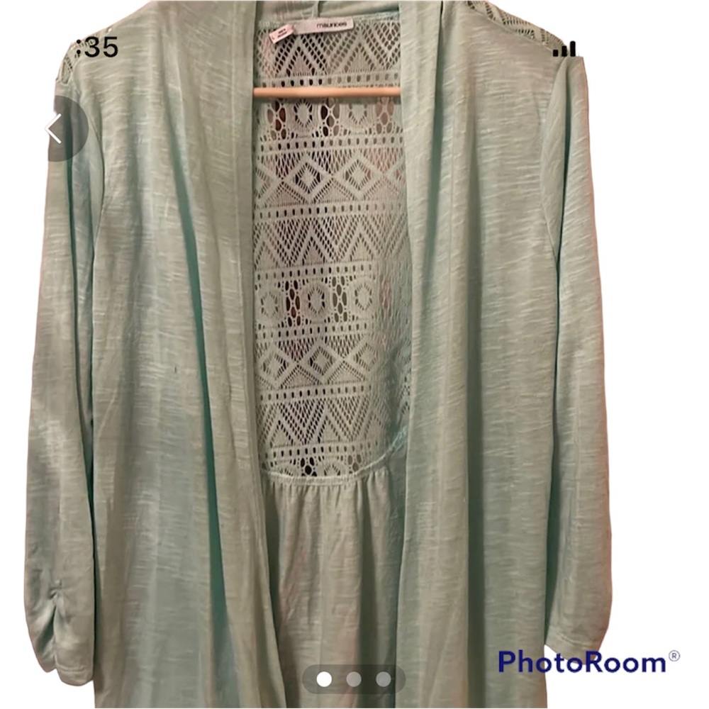 Aqua colored cardigan